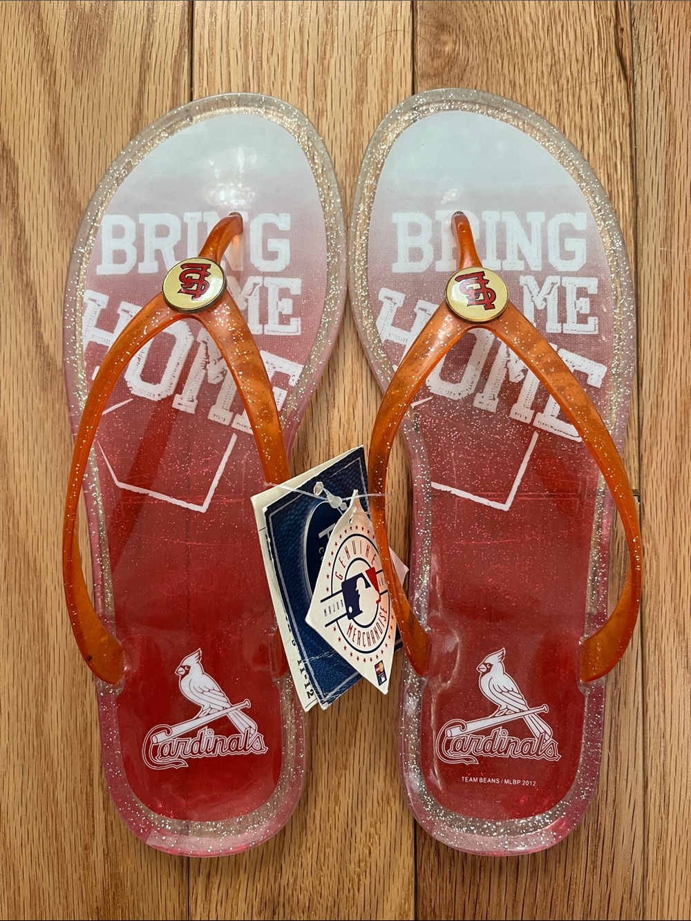 🆕 St. Louis Cardinals jelly sparkle flip flops